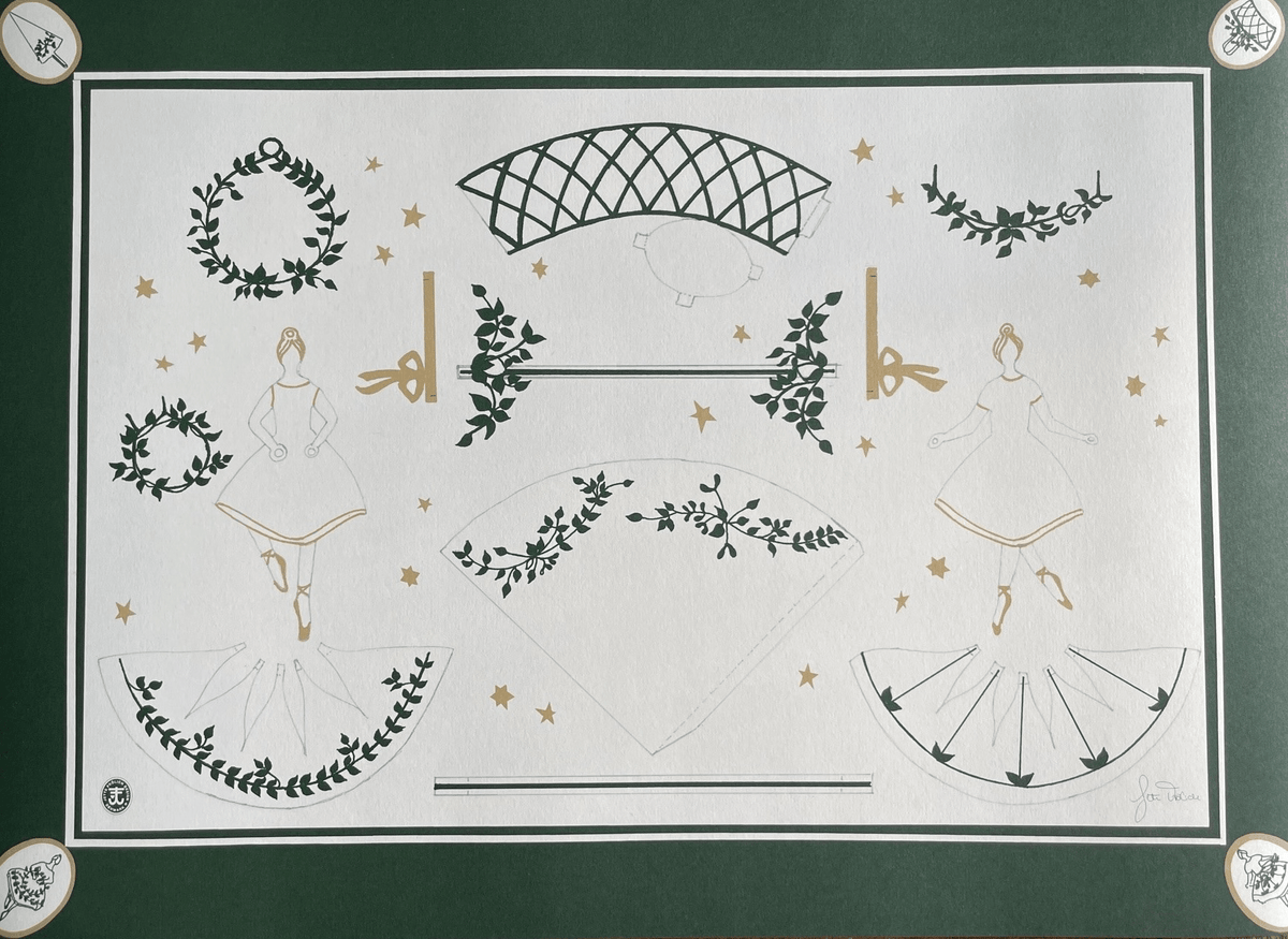 Placemat & cutting sheet - Ballerinas