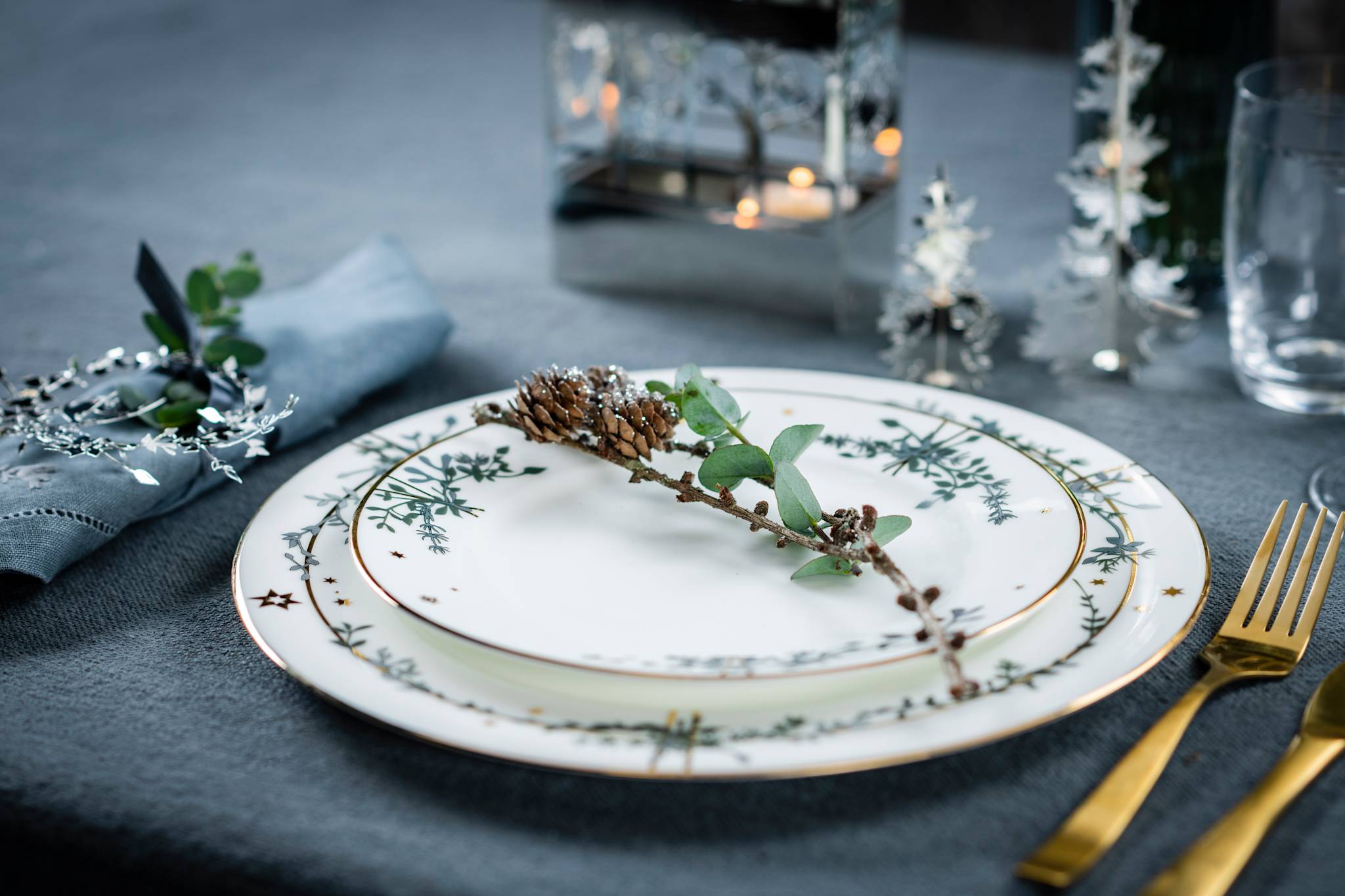 Wintersterne, Teller, 22 cm