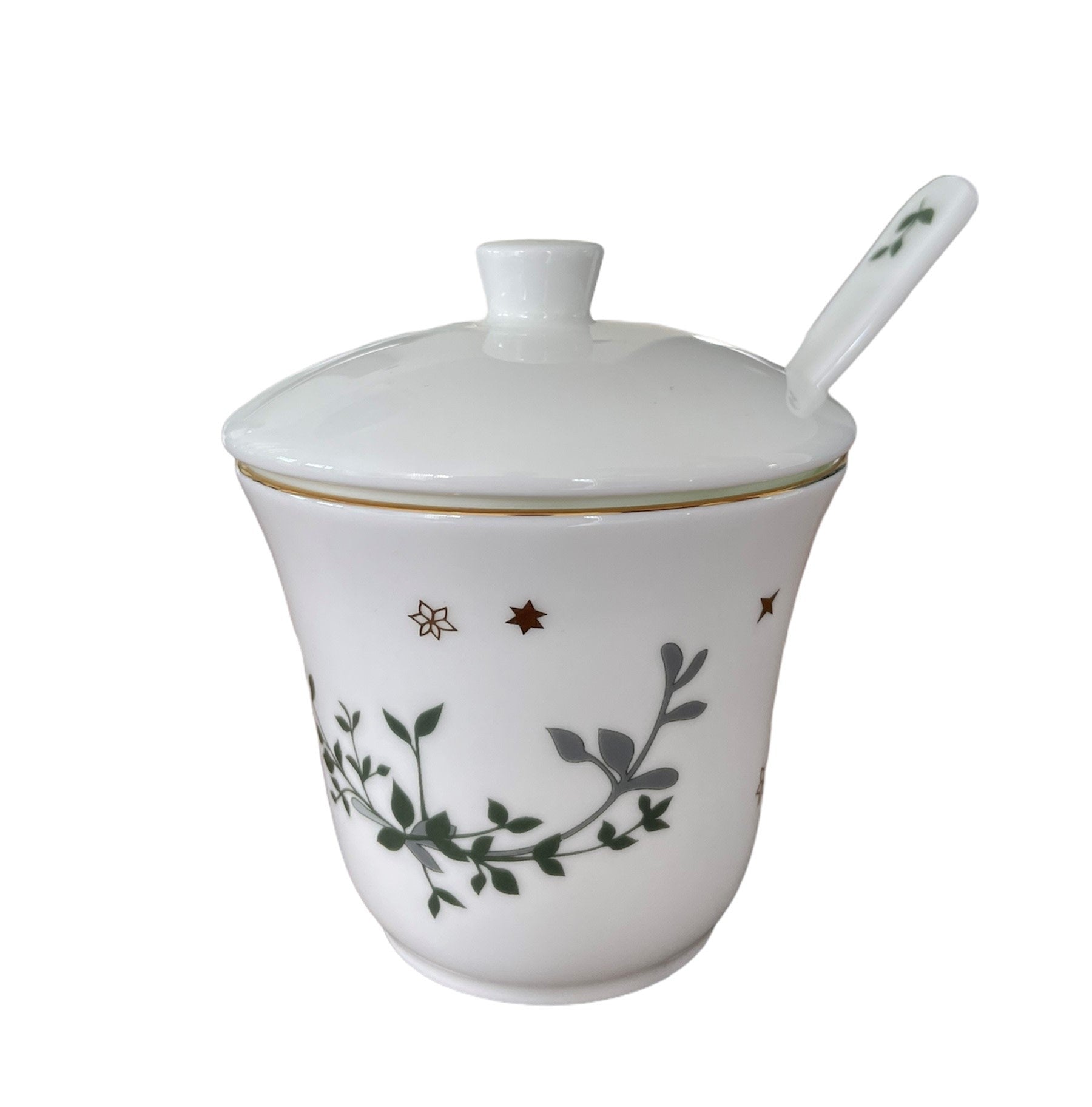 Vinterstjerner, sukkerskål med låg og ske