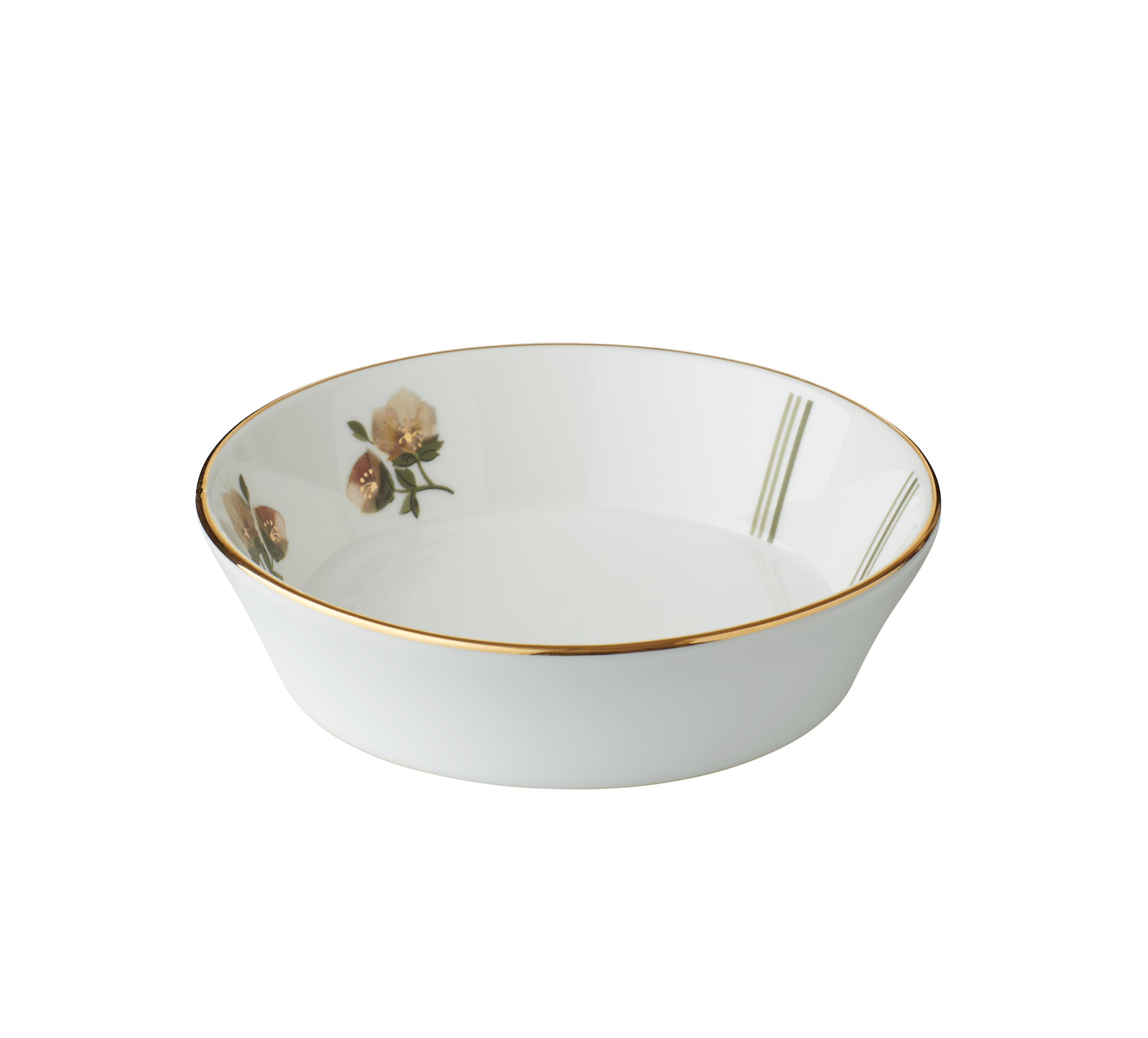 Porcelæn skål med blomster & guld