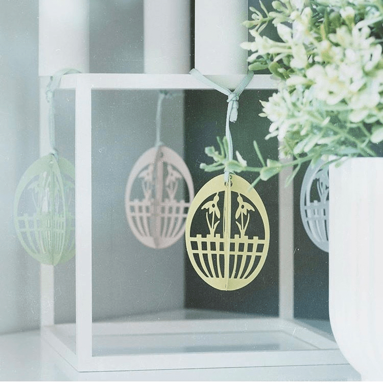 Metal Easter Eggs - 3 Designs (Yellow)
