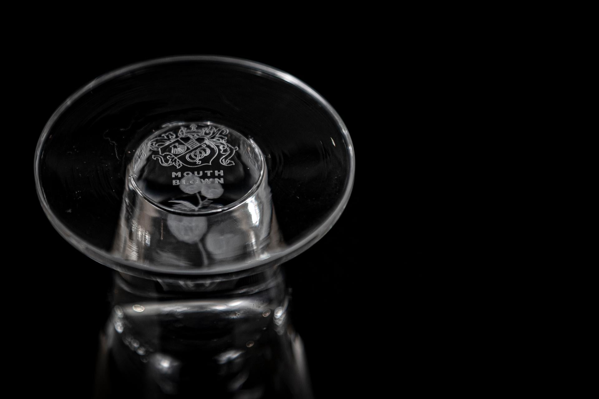 Snaps / Shot glass - Mouth blown with laser design inside the foot