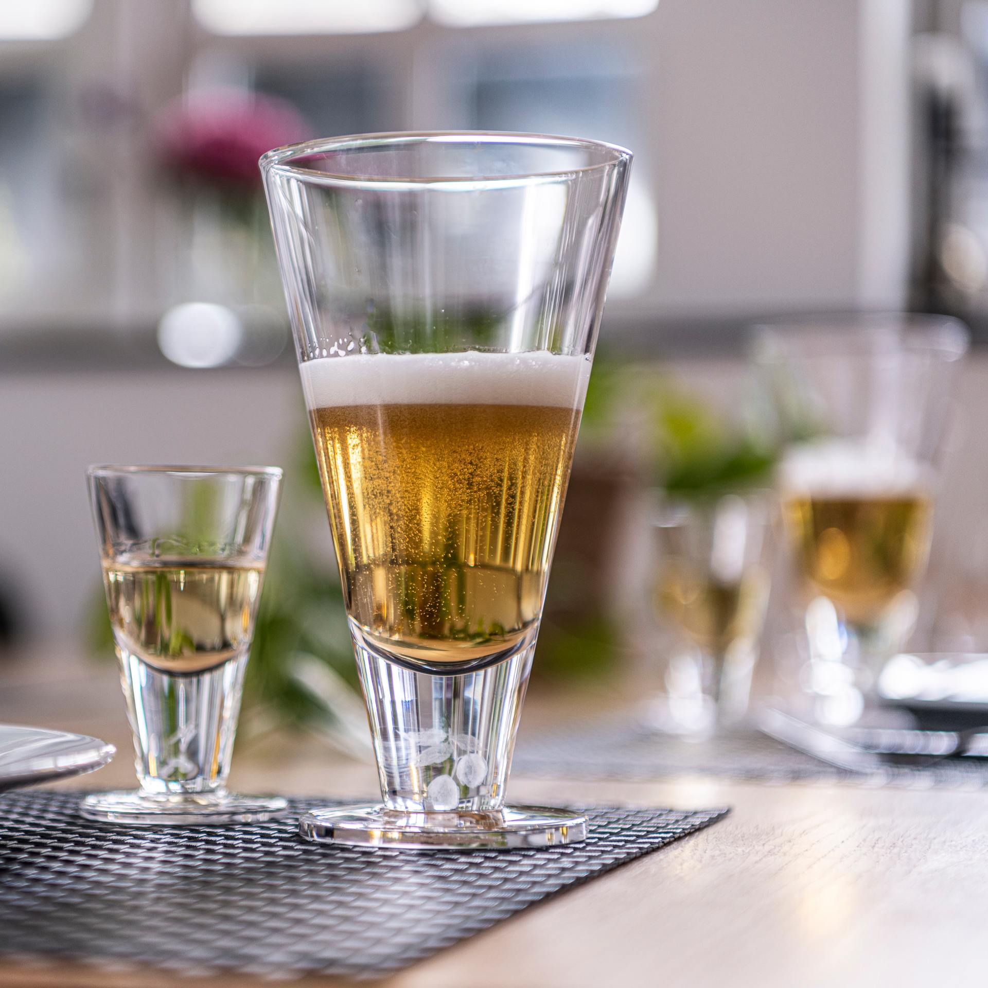 Snaps / Shot glass - Mouth blown with laser design inside the foot