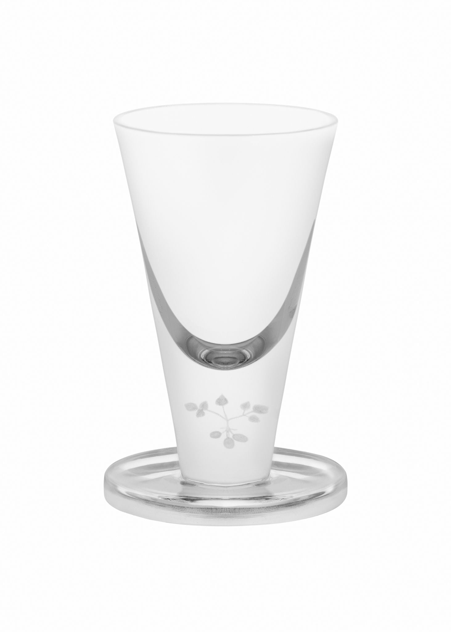 Snaps / Shot glass - Mouth blown with laser design inside the foot