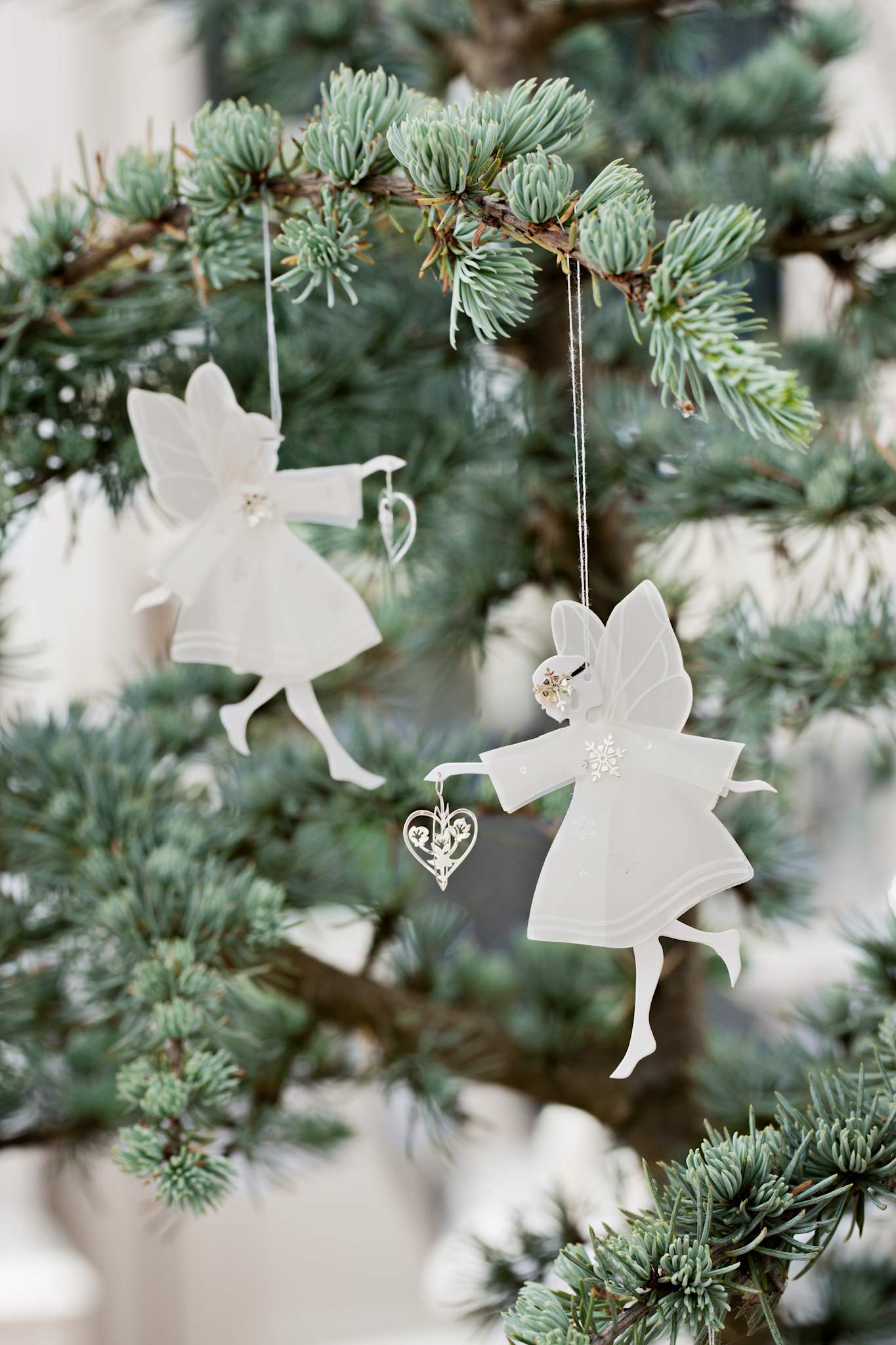 Hvid fe med hjerte, lille