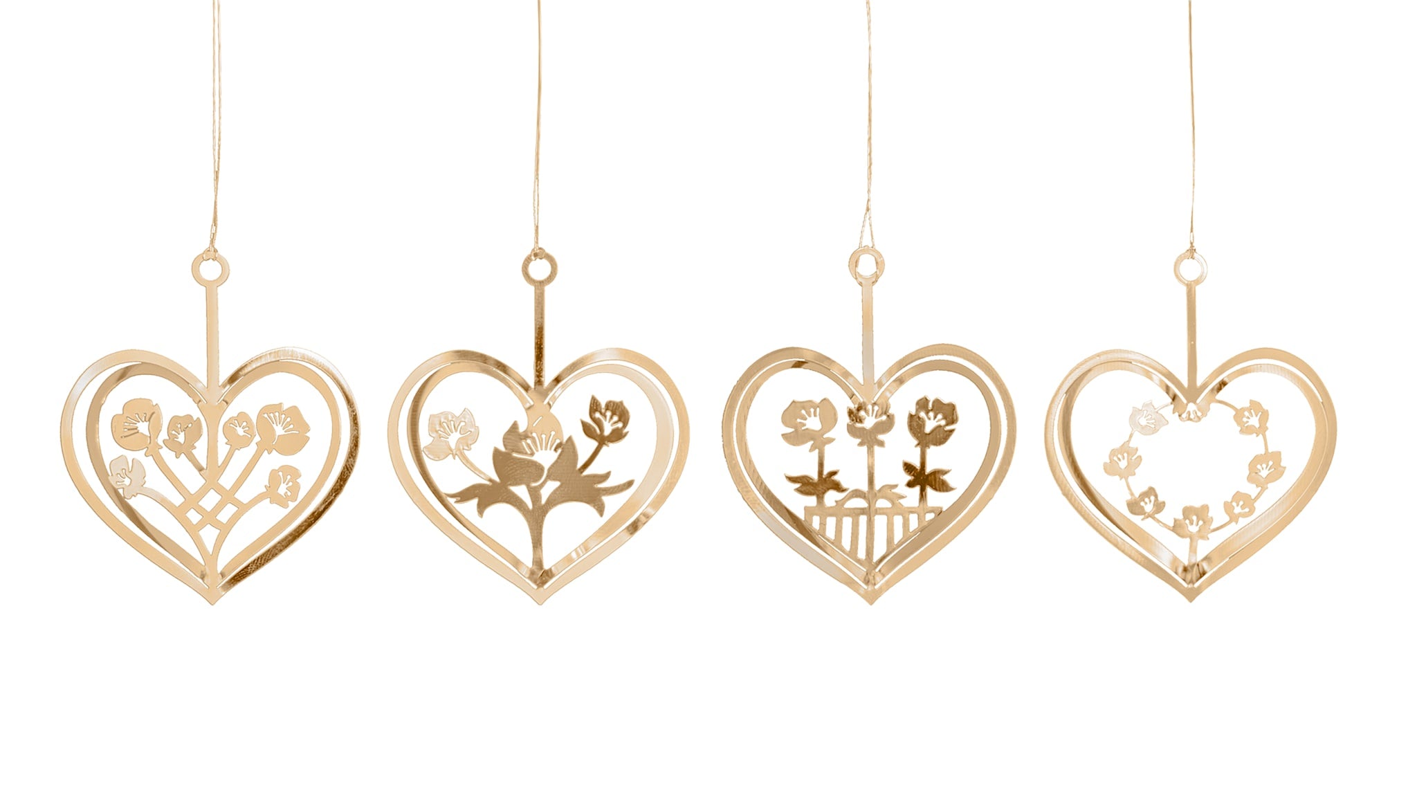 Gold Heart with Flowers (4 Designs)