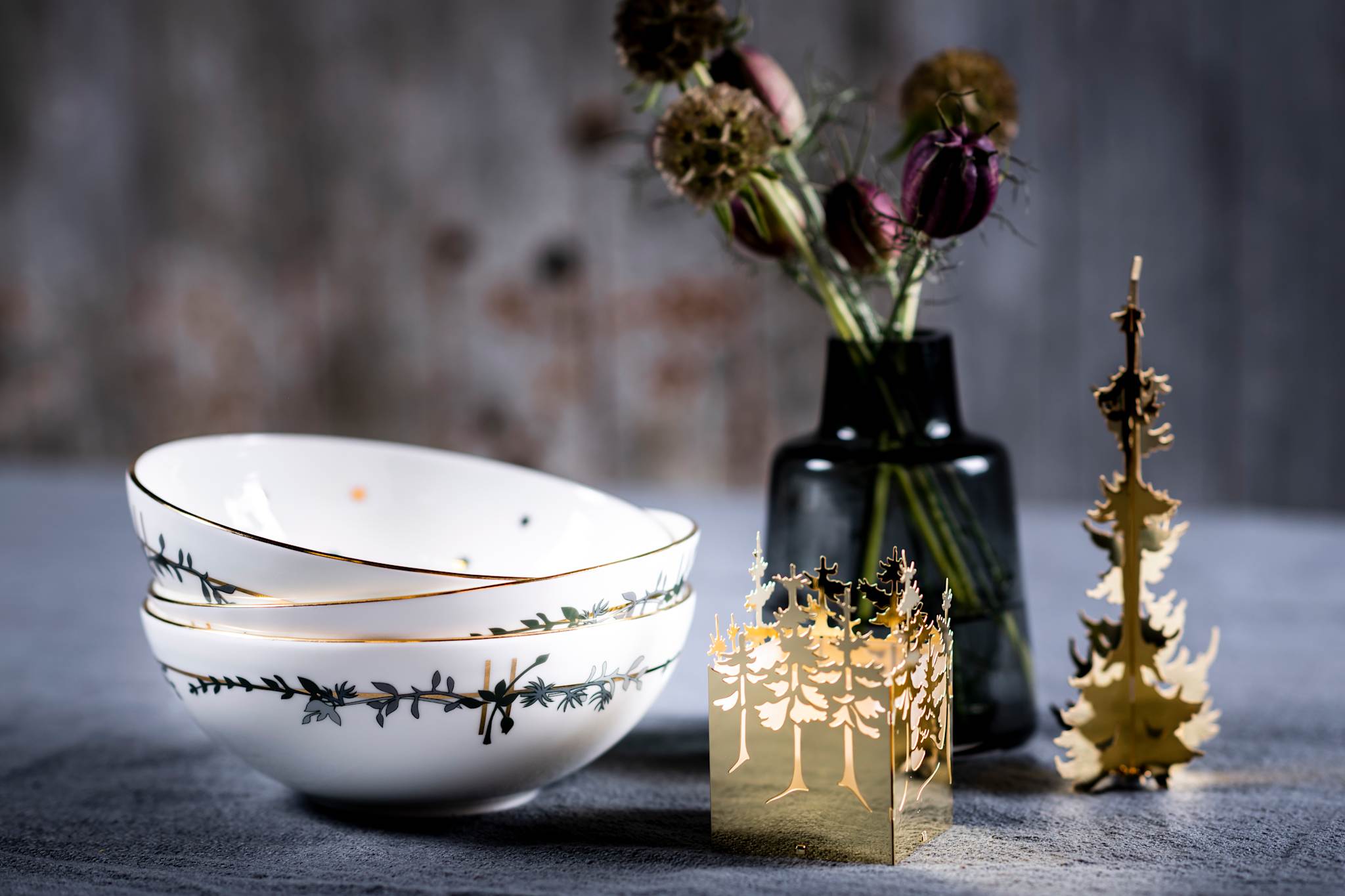 Winterwald, Bäume in Gold (2 Designs)