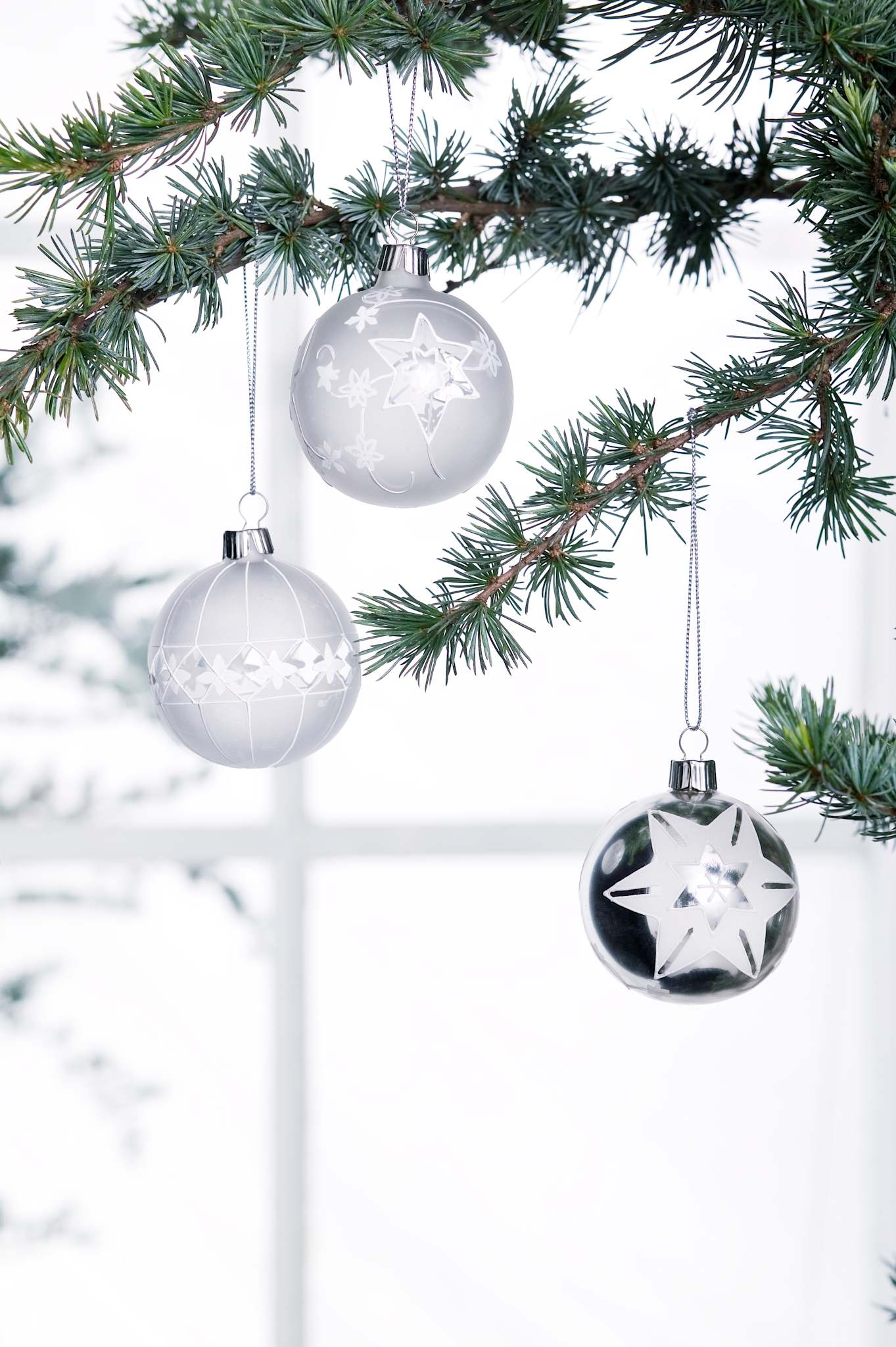Stjerne glaskugler (3 designs)