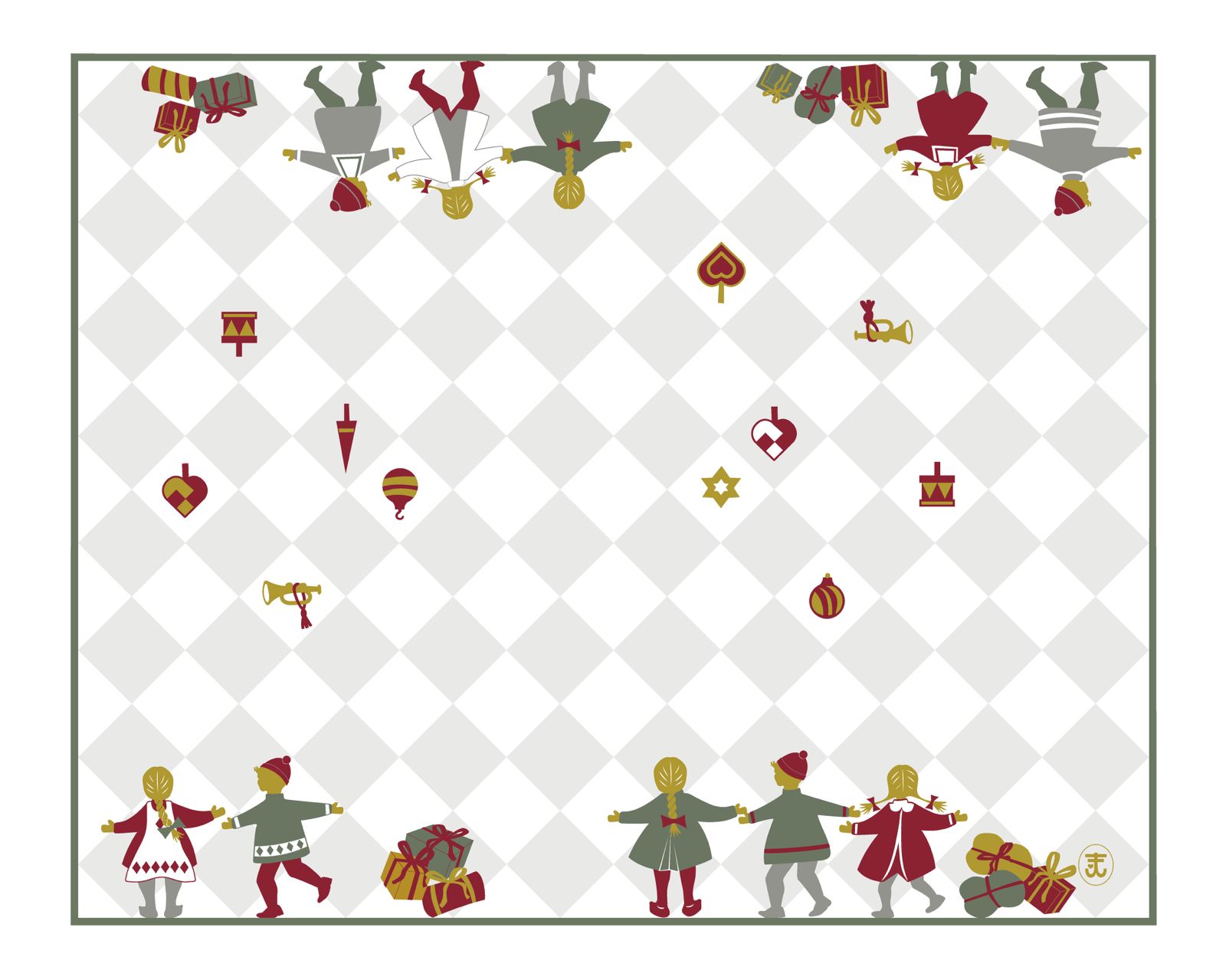 Table Mat 'Dancing Children' 36×45 cm  (2 pcs)